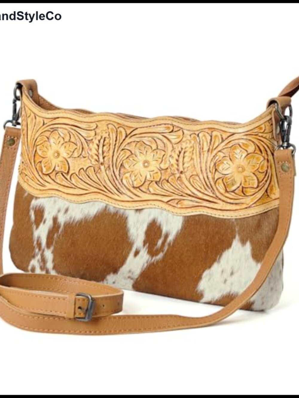 Genuine Cowhide Hairon Leather Shoulder Handbag Sling Bag